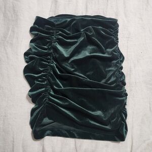 Express Dark Green Velvet Skirt NWT